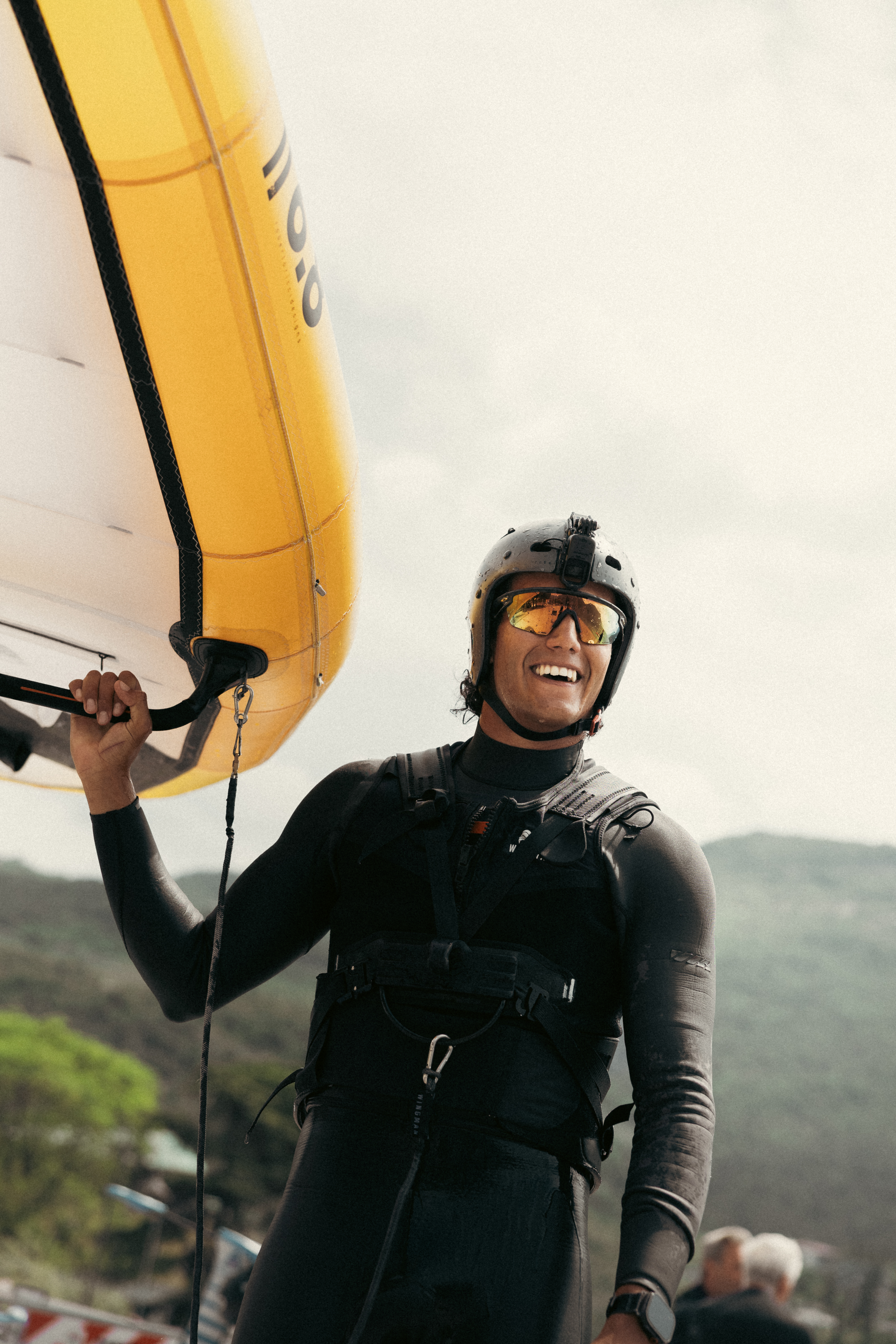 Alessandro in full wingfoil equipment
