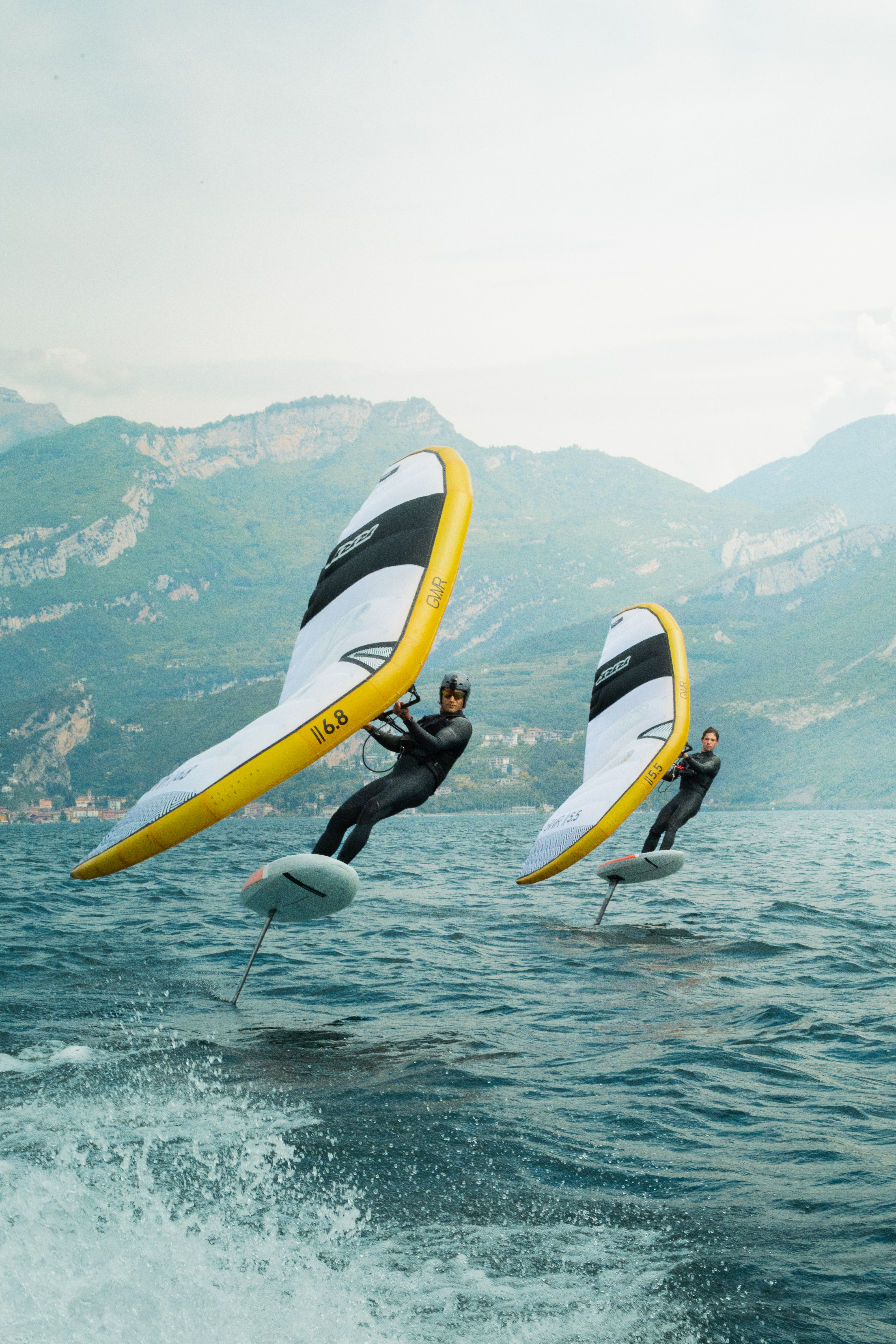 Alessandro training with full wingfoil equipment